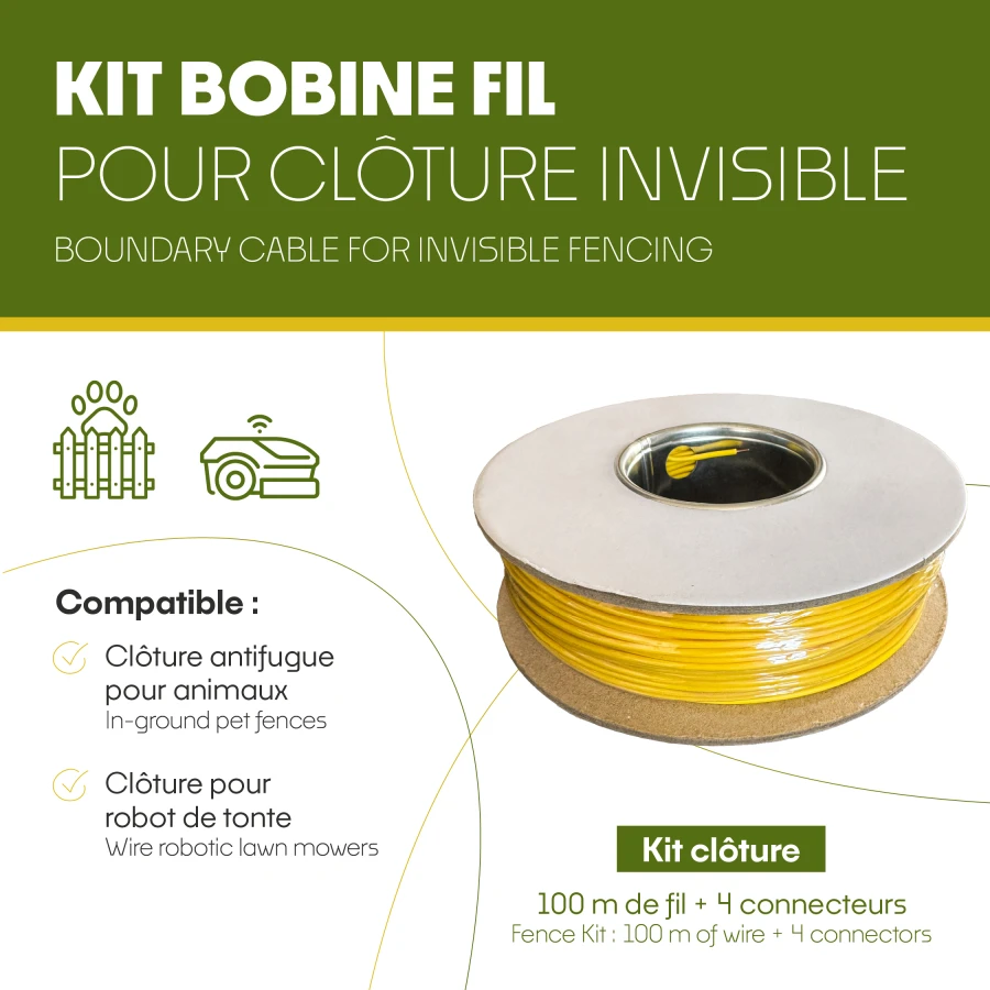 Bobine 100m clôture +4 connecteurs