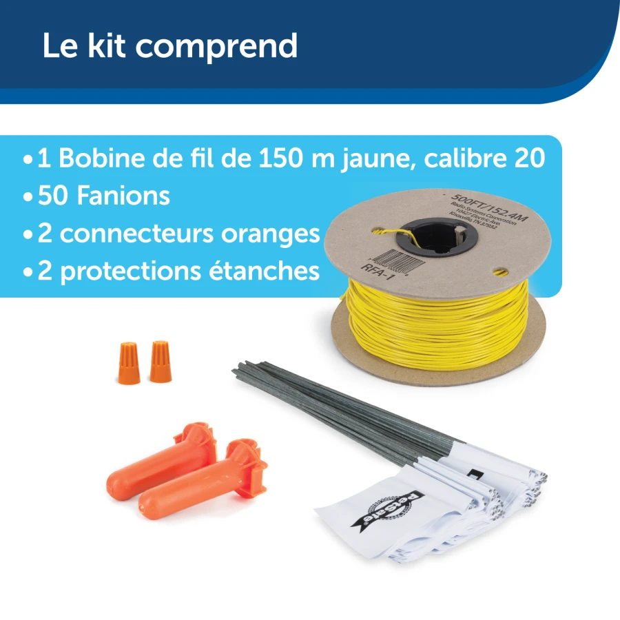 Kit fil + fanions supplémentaire clôture